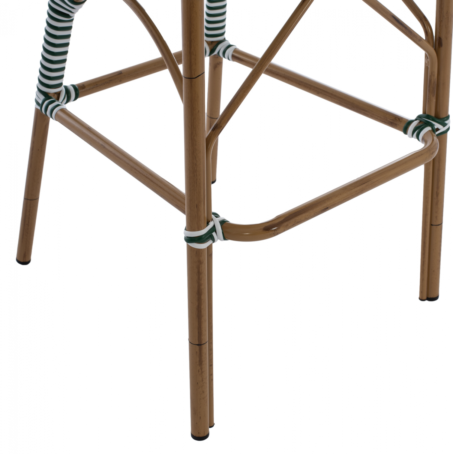 ΣΚΑΜΠΟ ΑΛΟΥΜΙΝΙΟΥ BAMBOO LOOK ΜΕ WICKER ΠΡΑΣΙΝΟ ΛΕΥΚΟ HM5794.01 56x60x126 εκ. - Image 9