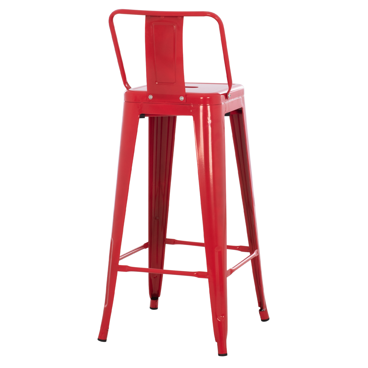 ΣΚΑΜΠΟ BAR ΜΕΤΑΛΛΙΚΟ MELITA ME ΠΛΑΤΗ ΚΟΚΚΙΝΟ HM8643.04 43Χ43Χ100εκ. - Image 4