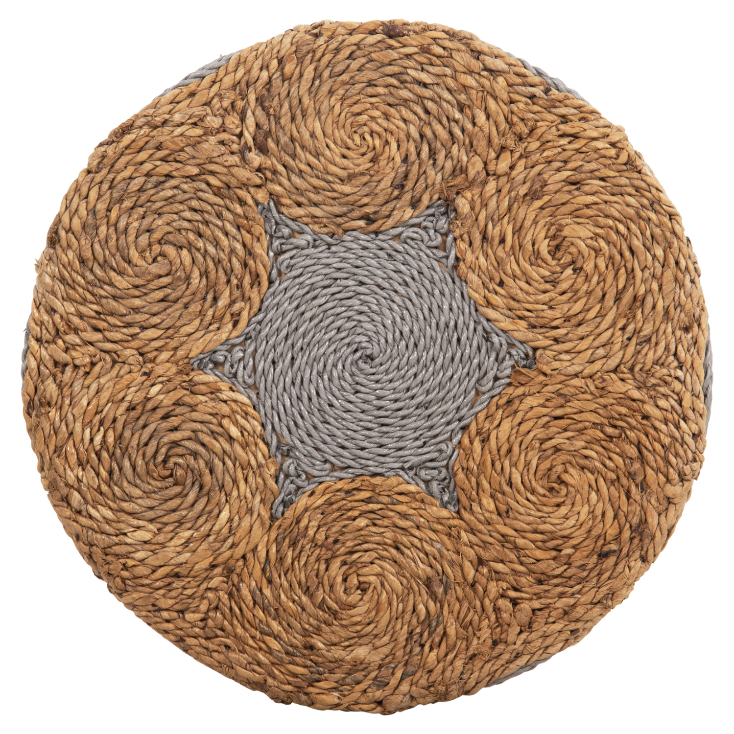 ΣΚΑΜΠΟ BEAM HM7826 ΞΥΛΟ ΤΕΑΚ ΚΑΙ SEAGRASS ΣΕ ΦΥΣΙΚΟ & ΓΚΡΙ Φ43x45Yεκ. - Image 4