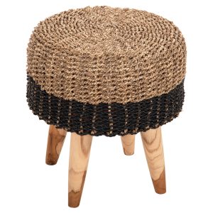 ΣΚΑΜΠΟ BEAM HM7827 ΞΥΛΟ ΤΕΑΚ ΚΑΙ SEAGRASS ΣΕ ΦΥΣΙΚΟ & ΜΑΥΡΟ Φ43x45Yεκ.