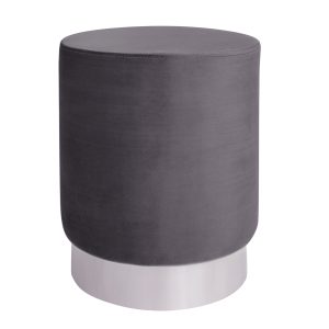 ΣΚΑΜΠΟ LEVY ΓΚΡΙ ΒΕΛΟΥΔΟ ΜΕ ΑΣΗΜΕΝΙΑ ΒΑΣΗ HM8408.01 Φ35x43Υ εκ.