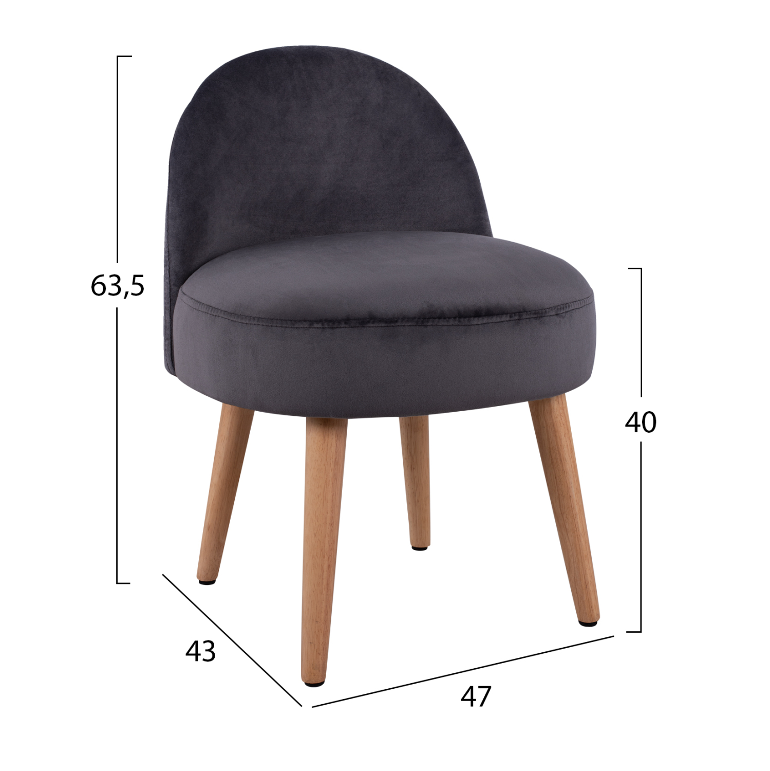 ΣΚΑΜΠΟ ΜΕ ΠΛΑΤΗ YASMINE ΓΚΡΙ ΒΕΛΟΥΔΟ HM8395.01 47x43x63,5Υ εκ.εκ. - Image 2