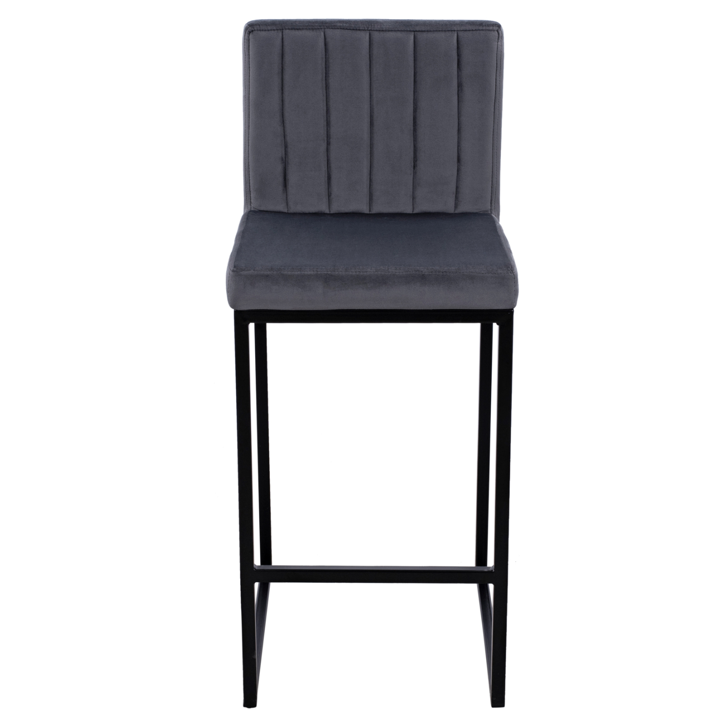 ΣΚΑΜΠΟ ΜΕΣΑΙΟΥ ΥΨΟΥΣ PIPER ΒΕΛΟΥΔΟ ΓΚΡΙ & ΜΑΥΡΟ ΜΕΤΑΛΛΙΚΟ ΣΚΕΛΕΤΟ HM8525.01 40x49x96Υ εκ. - Image 3