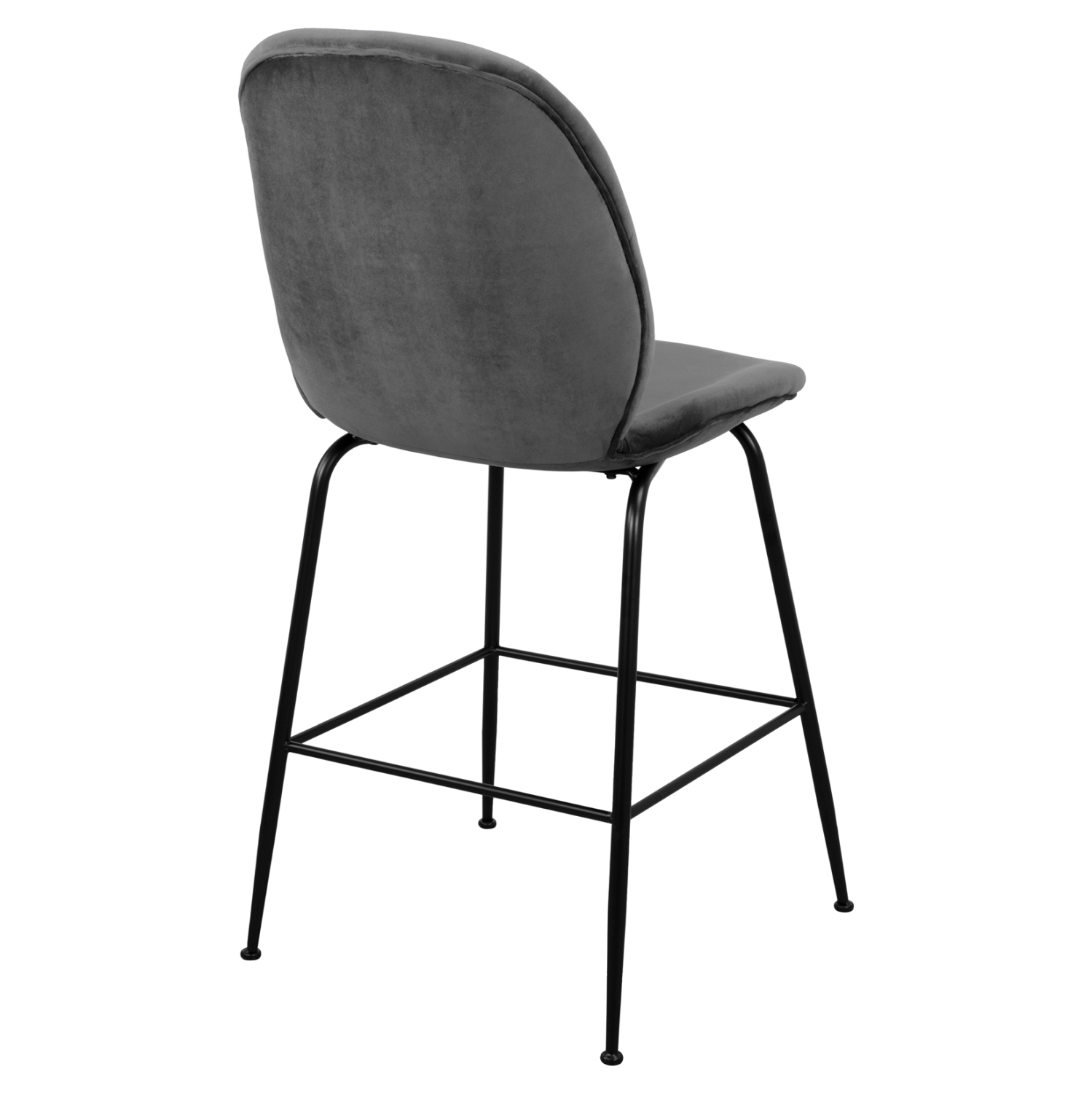 ΣΚΑΜΠΟ ΜΕΣΑΙΟΥ ΥΨΟΥΣ NORA HM8524.01 ΒΕΛΟΥΔΟ ΓΚΡΙ & ΜΑΥΡΟ ΜΕΤΑΛΛΙΚΟ ΣΚΕΛΕΤΟ 48x61x103Υ εκ. - Image 4