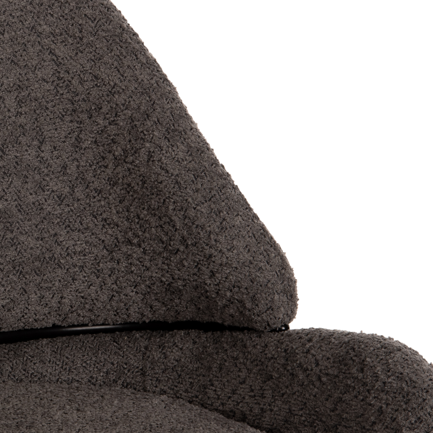 ΣΚΑΜΠΟ ΜΕΣΑΙΟΥ ΥΨΟΥΣ SARKY HM8586.01 ΥΦΑΣΜΑ ΜΠΟΥΚΛΕ ΓΚΡΙ-ΜΑΥΡΑ ΜΕΤΑΛ. ΠΟΔΙΑ 55x62x105Yεκ. - Image 8