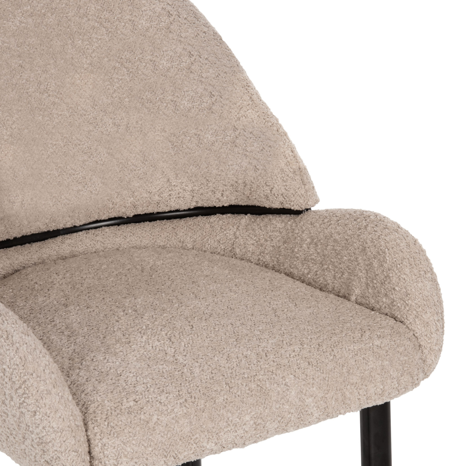 ΣΚΑΜΠΟ ΜΕΣΑΙΟΥ ΥΨΟΥΣ SARKY HM8586.02 ΥΦΑΣΜΑ ΜΠΟΥΚΛΕ ΕΚΡΟΥ-ΜΑΥΡΑ ΜΕΤΑΛ. ΠΟΔΙΑ 55x62x105Yεκ. - Image 6