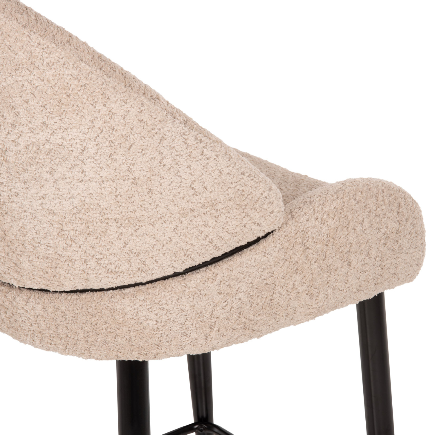 ΣΚΑΜΠΟ ΜΕΣΑΙΟΥ ΥΨΟΥΣ SARKY HM8586.02 ΥΦΑΣΜΑ ΜΠΟΥΚΛΕ ΕΚΡΟΥ-ΜΑΥΡΑ ΜΕΤΑΛ. ΠΟΔΙΑ 55x62x105Yεκ. - Image 7