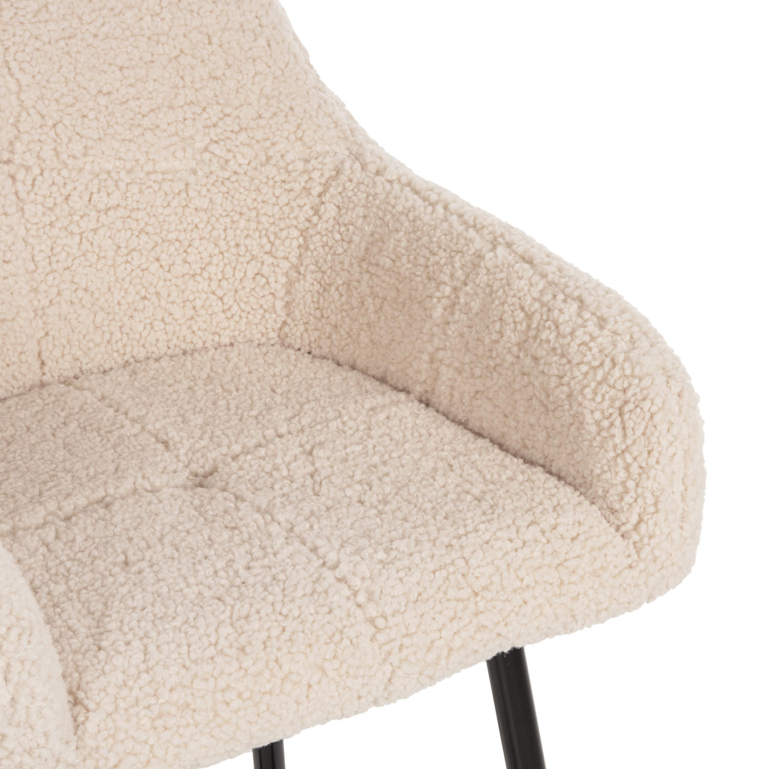 ΣΚΑΜΠΟ ΜΕΣΑΙΟΥ ΥΨΟΥΣ STRIKE HM8592.02 ΥΦΑΣΜΑ TEDDY ΛΕΥΚΟ-ΜΑΥΡΑ ΠΟΔΙΑ 50x50x94,5Υεκ. - Image 6