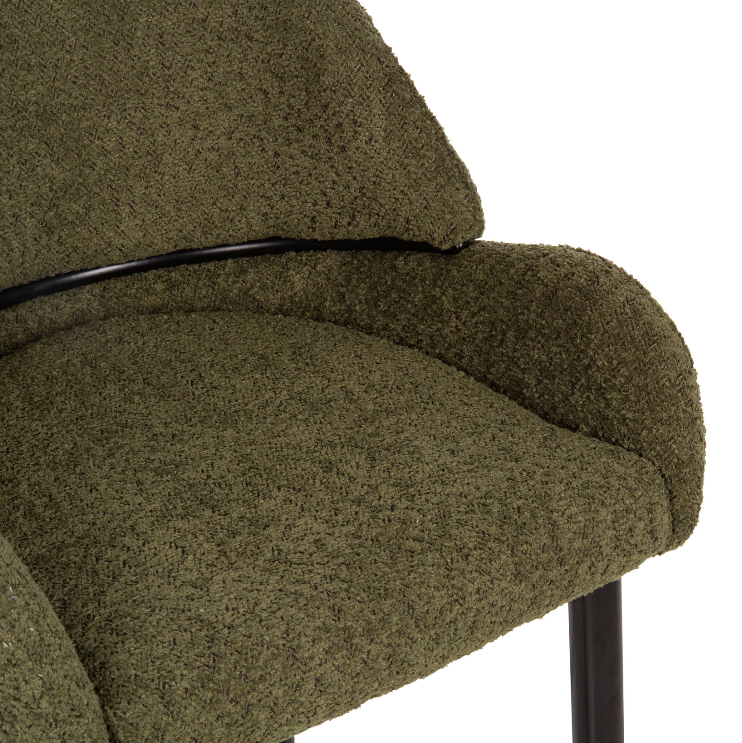 ΣΚΑΜΠΟ ΜΕΣΑΙΟΥ ΥΨΟΥΣ SARKY HM8586.03 ΥΦΑΣΜΑ ΜΠΟΥΚΛΕ ΠΡΑΣΙΝΟ-ΜΕΤΑΛΛΙΚΑ ΠΟΔΙΑ 55x62x105Yεκ. - Image 7