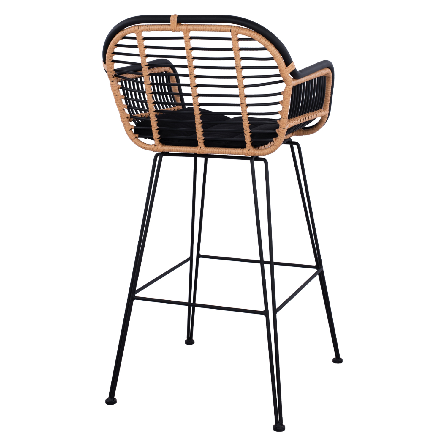 ΣΚΑΜΠΟ ΜΕΤΑΛΛΙΚΟ ALLEGRA HM5690 ΜΕ WICKER ΜΑΥΡΟ-ΜΠΕΖ 55x60x109Υ εκ. - Image 4