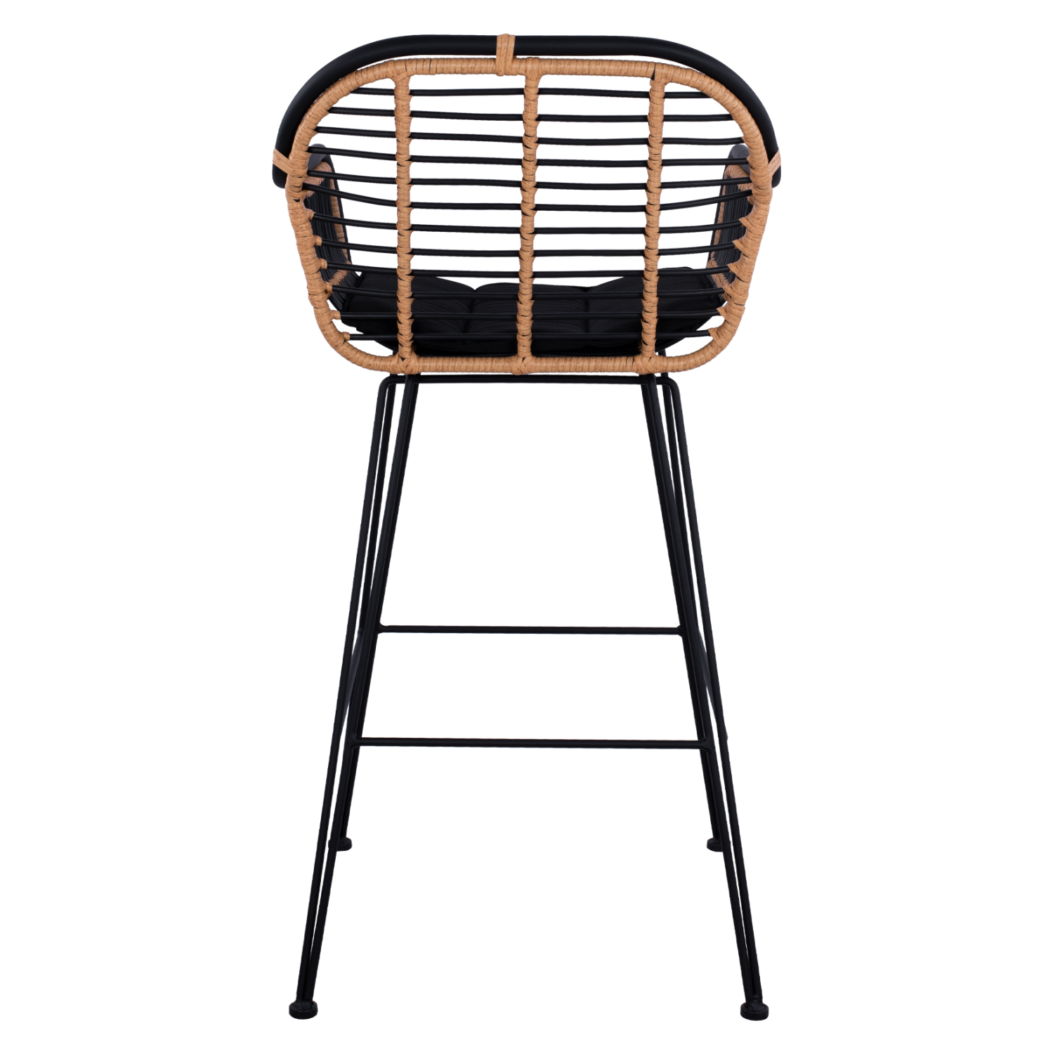 ΣΚΑΜΠΟ ΜΕΤΑΛΛΙΚΟ ALLEGRA HM5690 ΜΕ WICKER ΜΑΥΡΟ-ΜΠΕΖ 55x60x109Υ εκ. - Image 5