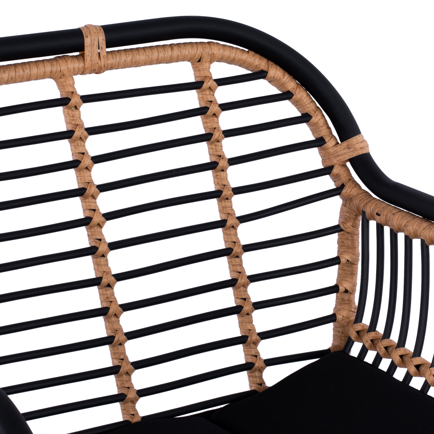 ΣΚΑΜΠΟ ΜΕΤΑΛΛΙΚΟ ALLEGRA HM5690 ΜΕ WICKER ΜΑΥΡΟ-ΜΠΕΖ 55x60x109Υ εκ. - Image 6