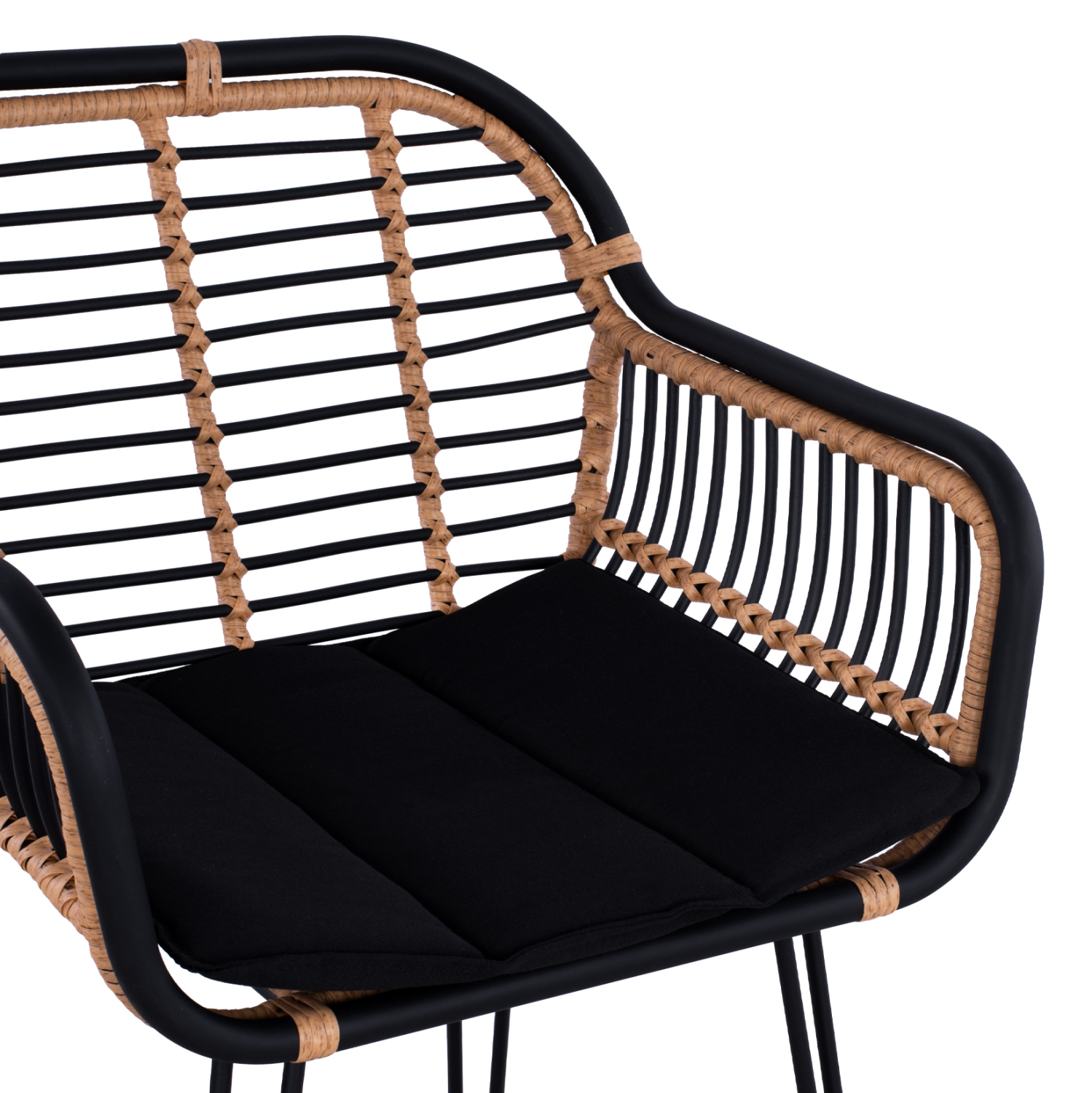 ΣΚΑΜΠΟ ΜΕΤΑΛΛΙΚΟ ALLEGRA HM5690 ΜΕ WICKER ΜΑΥΡΟ-ΜΠΕΖ 55x60x109Υ εκ. - Image 7