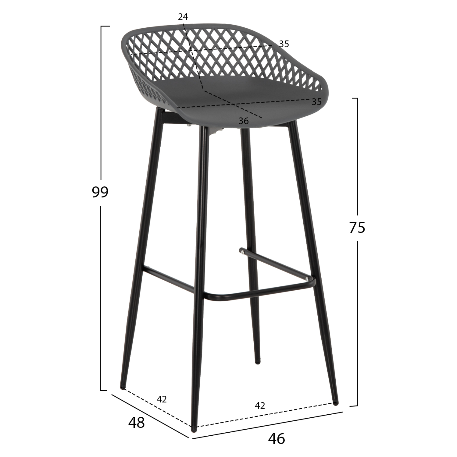 ΣΚΑΜΠΟ ΠΟΛΥΠΡΟΠΥΛΕΝΙΟΥ AVAYA ΓΚΡΙ ΜΕ ΜΕΤΑΛΛΙΚΑ ΠΟΔΙΑ ΜΑΥΡΑ HM8686.20 46x48x99Υ εκ. - Image 2