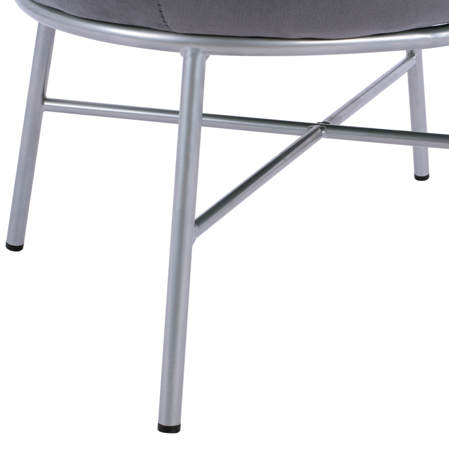 ΣΚΑΜΠΟ ΥΠΟΠΟΔΙΟ TRUDI HM8640.01 ΑΠΟ ΓΚΡΙ ΒΕΛΟΥΔΟ ΜΕ ΑΣΗΜΙ ΒΑΣΗ 55x46x38Υ εκ. - Image 8