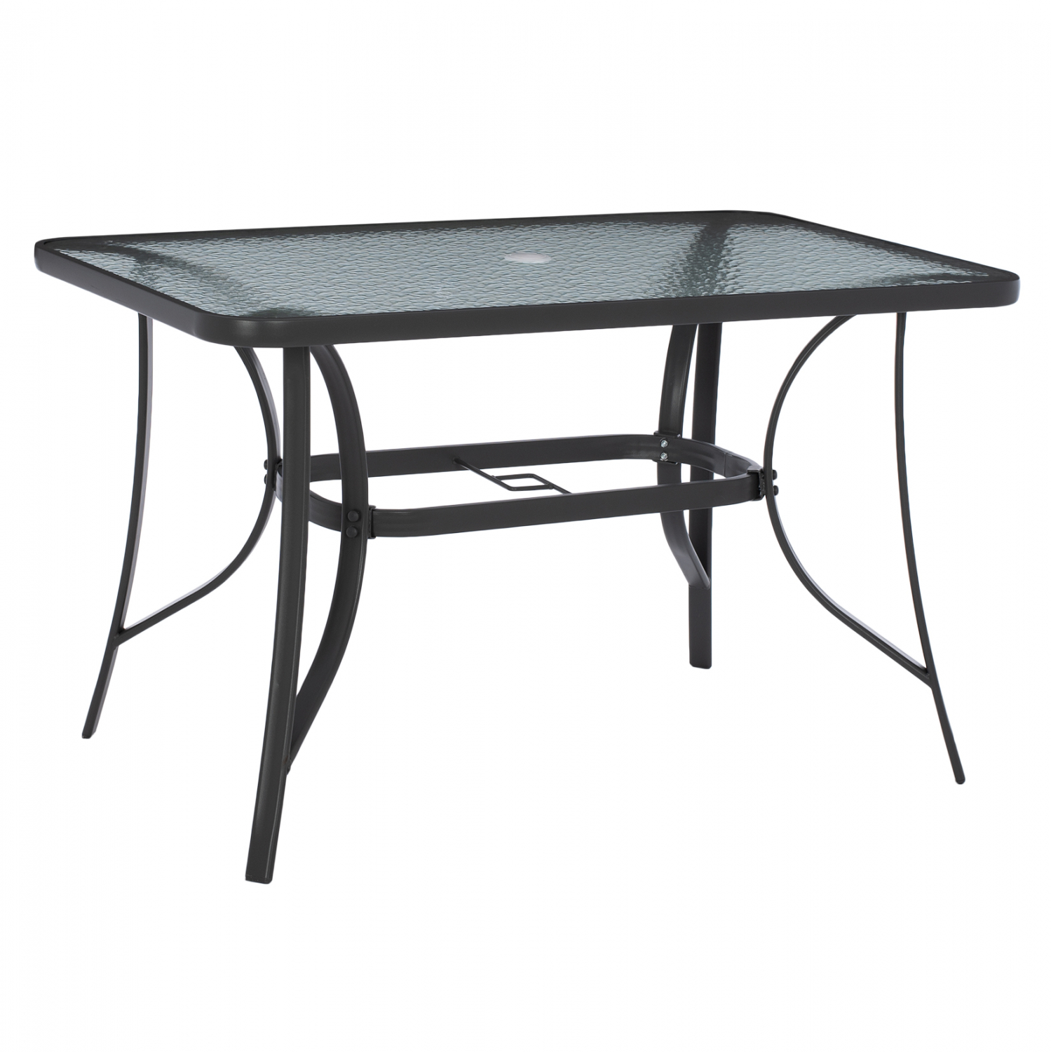 ΤΡΑΠΕΖΙ BRAVO ΜΕΤΑΛΛΙΚΟ ΓΚΡΙ ΓΥΑΛ.ΕΠΙΦΑΝΕΙΑ ΜΕ ΤΡΥΠΑ ΟΜΠΡΕΛΑΣ 120Χ70Χ72Υεκ.HM5021.11 - Image 3