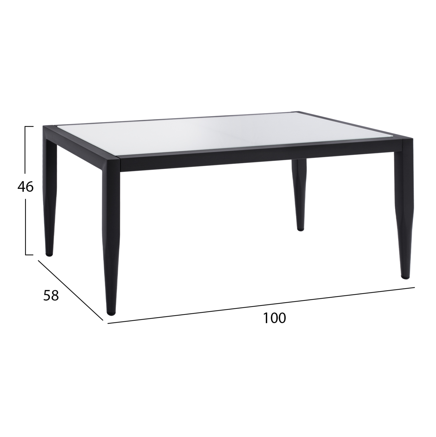 ΤΡΑΠΕΖΙ MEIR ΣΑΛΟΝΙΟΥ ΑΛΟΥΜΙΝΙΟΥ ΣΕ ΓΚΡΙ ΑΠΟΧΡΩΣΗ ΜΕ ΓΥΑΛΙ HM5551.02 100x58x46Υ εκ. - Image 2