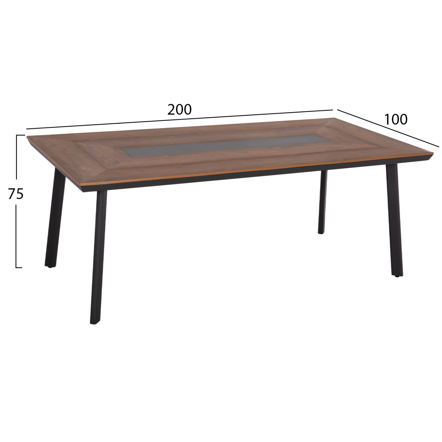 ΤΡΑΠΕΖΙ ΑΛΟΥΜΙΝΙΟΥ TABER ΜΕ POLYWOOD 200X100 ΓΚΡΙ HM5131.12 - Image 2