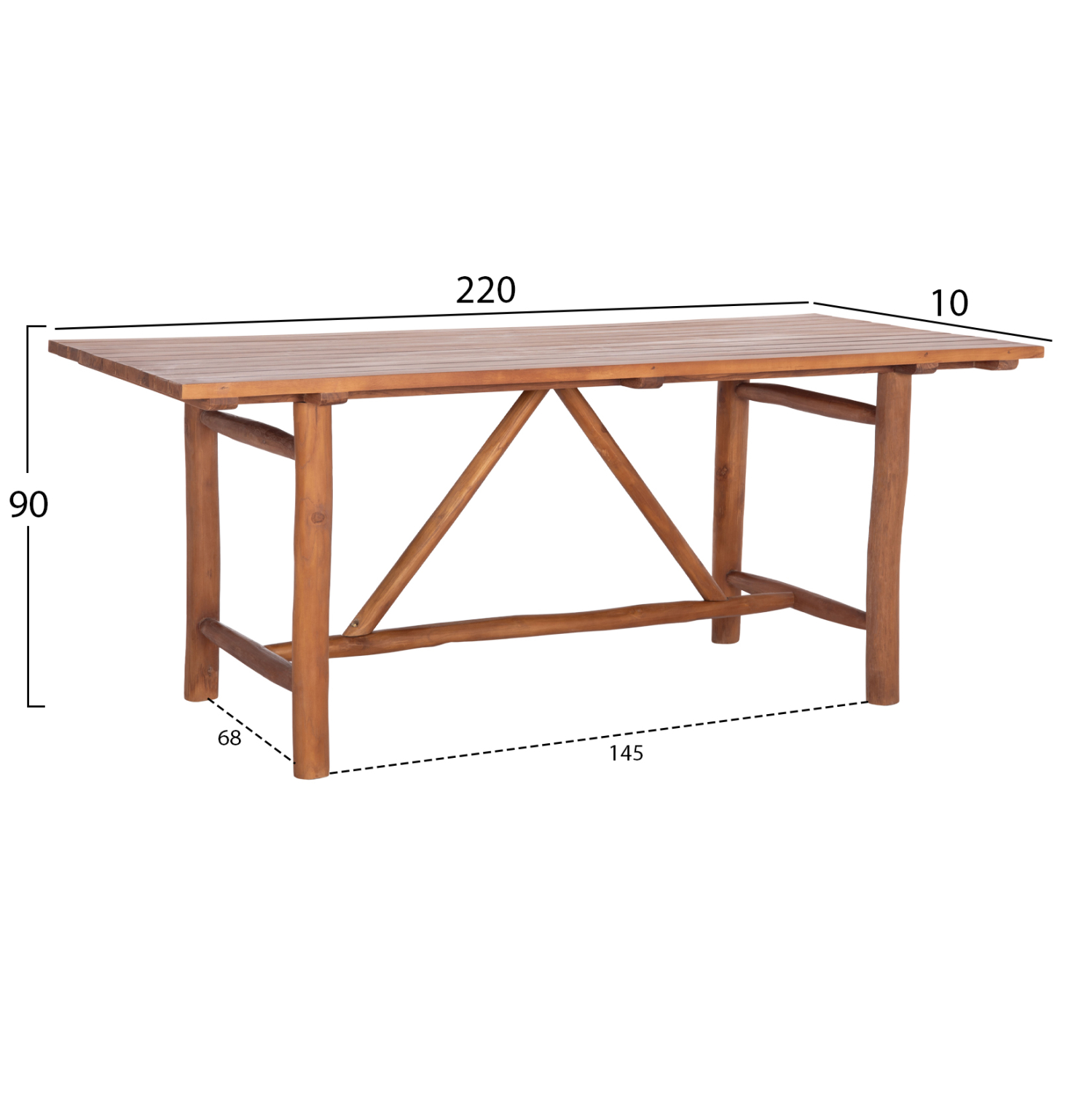 ΤΡΑΠΕΖΙ GROOVE HM9390.01 ΑΠΟ ΞΥΛΟ ΜΑΣΙΦ ΤΕΑΚ 220X100X90Υεκ. - Image 2