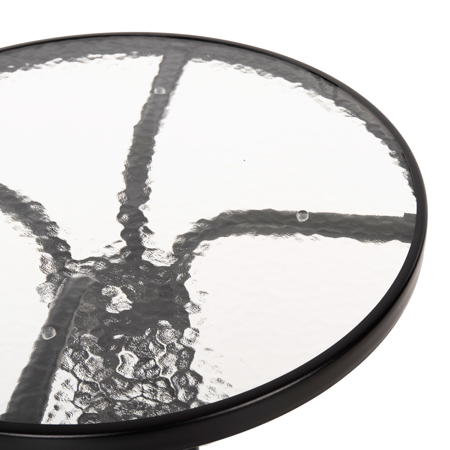 ΤΡΑΠΕΖΙ LIMA Φ60x68Υεκ. ΜΕΤΑΛΛΙΚΟ ΜΑΥΡΟ ΜΕ ΓΥΑΛΙΝΗ ΕΠΙΦΑΝΕΙΑ HM5079.03 - Image 4