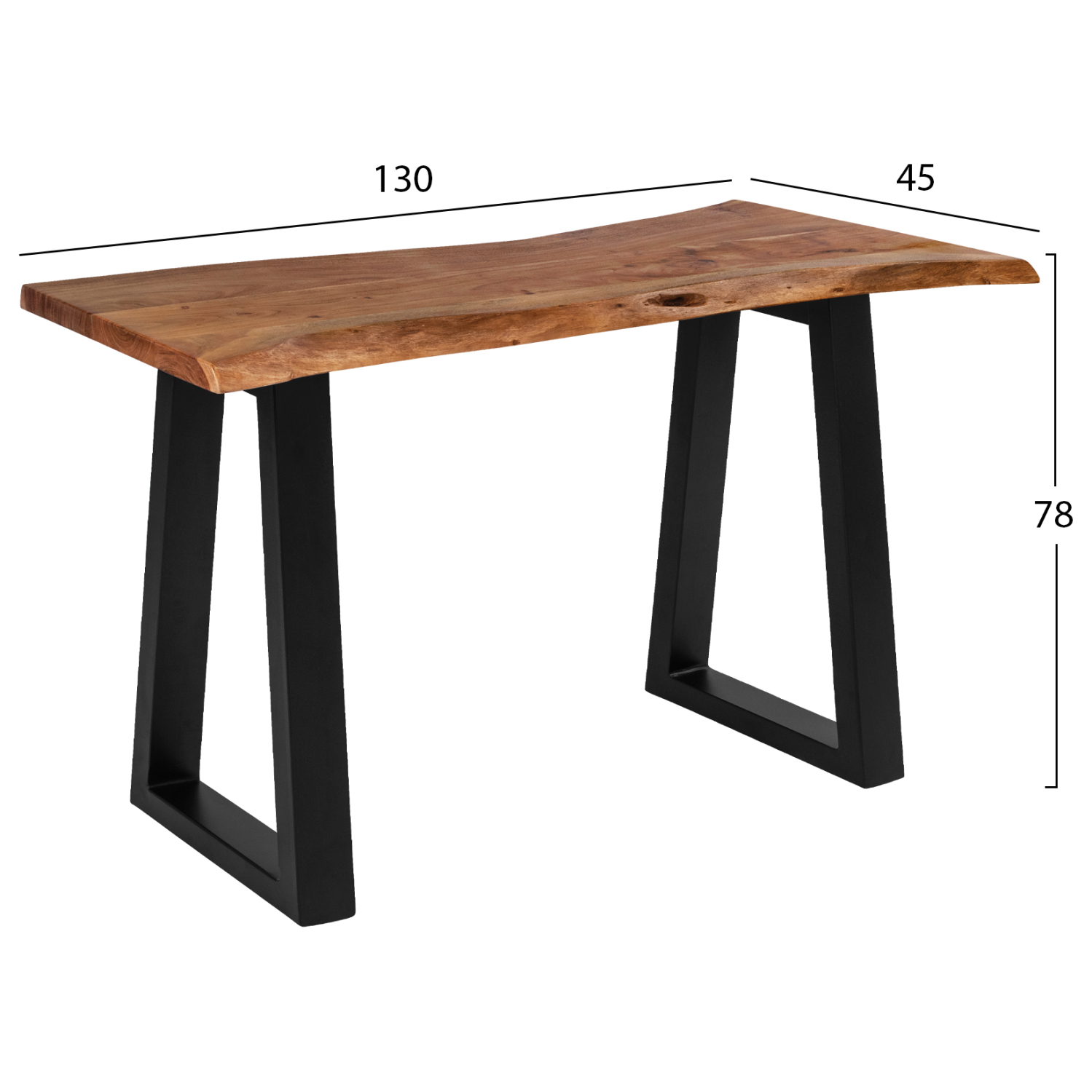 ΤΡΑΠΕΖΙ ΚΟΝΣΟΛΑ MONTANA 4εκ.ΠΑΧΟΣ ΜΑΣΙΦ ΞΥΛΟ ΑΚΑΚΙΑΣ ΦΥΣΙΚΟ HM8339.11 130x45x78Y εκ. - Image 2