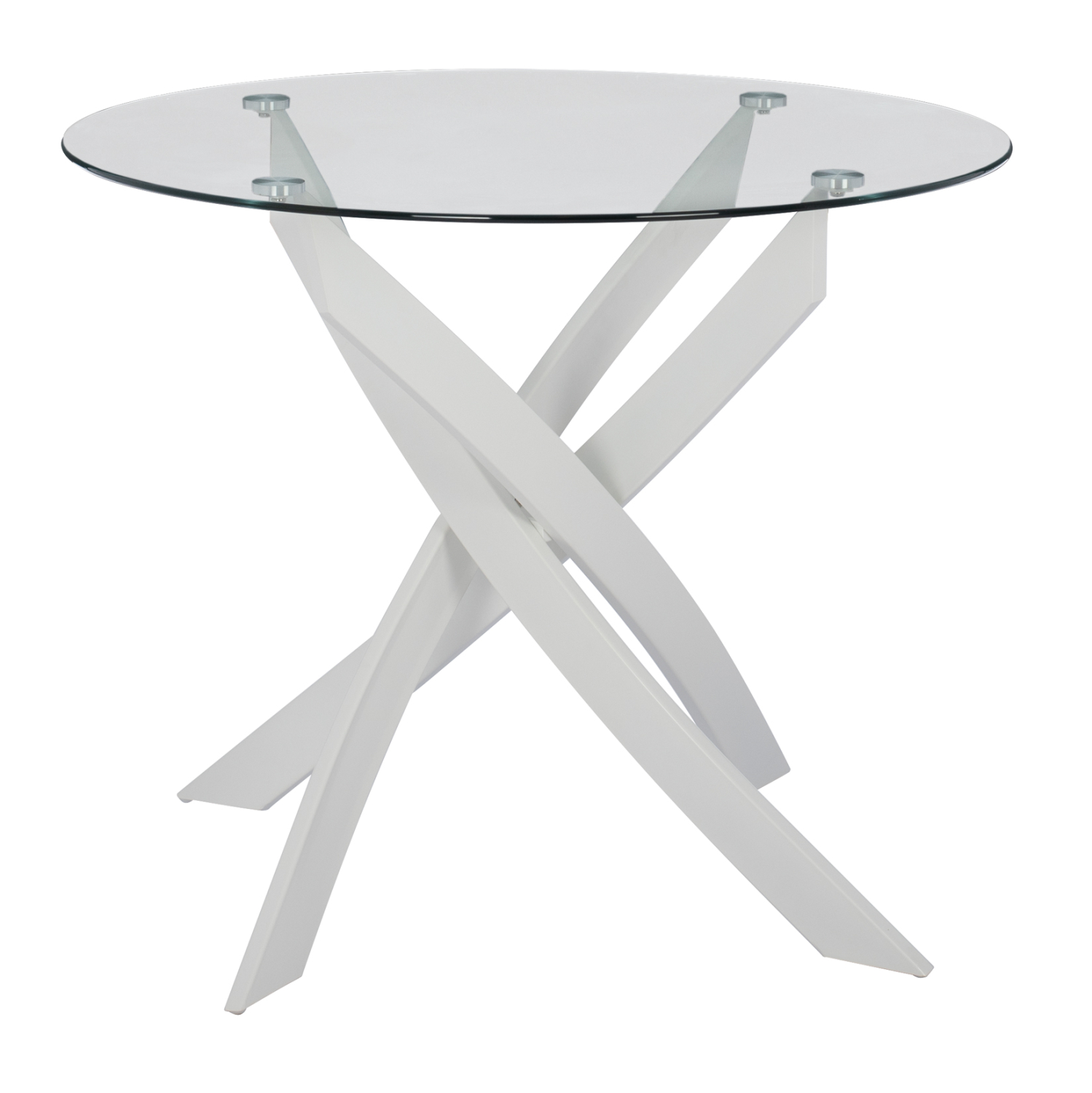 ΤΡΑΠΕΖΙ ΚΟΥΖΙΝΑΣ ΣΤΡΟΓΓΥΛΟ ΜΕΤΑΛ. JAFARU ΛΕΥΚΟ-ΓΥΑΛΙ ΑΣΦΑΛΕΙΑΣ Φ90X75Yεκ.HM8499.03 - Image 2