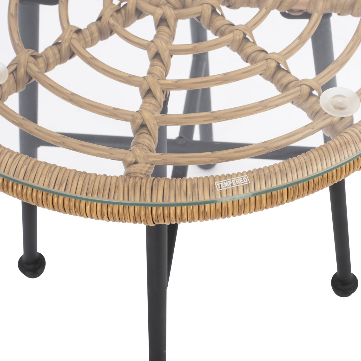 ΤΡΑΠΕΖΙ ΜΕΤΑΛΛΙΚΟ SPENCER HM5716 ΜΕ WICKER ΜΠΕΖ Φ48,5x51 εκ. - Image 5