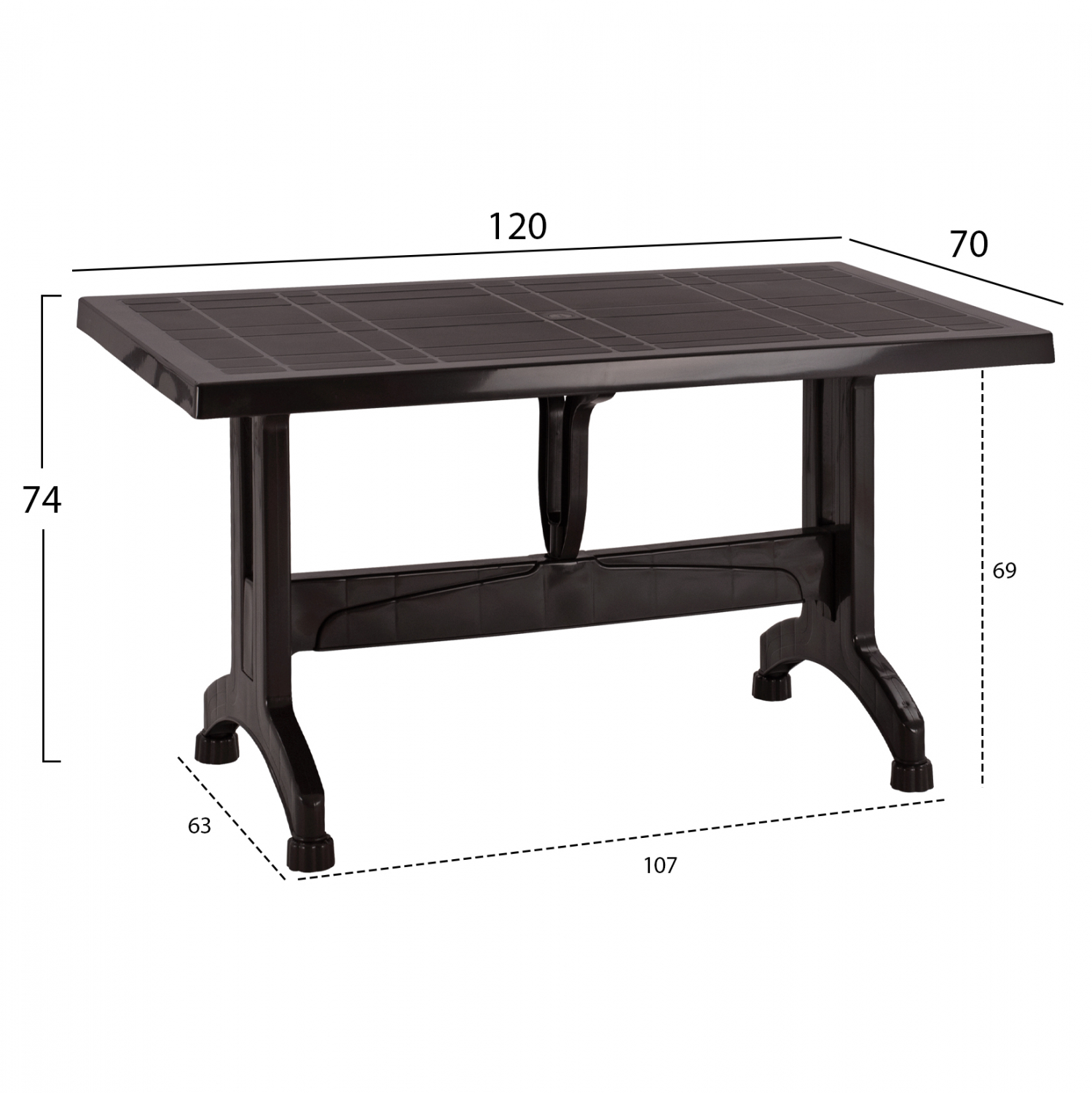 ΤΡΑΠΕΖΙ ΠΟΛΥΠΡΟΠΥΛΕΝΙΟΥ ΚΑΦΕ ΧΡΩΜΑ HM5739.03 120x70x74 εκ. - Image 2