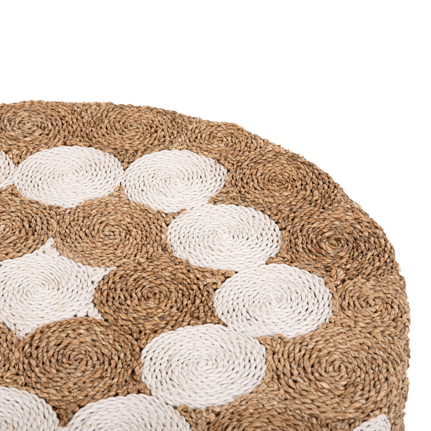 ΤΡΑΠΕΖΙ ΣΑΛΟΝΙΟΥ HM7825 ΞΥΛΟ ΤΕΑΚ ΚΑΙ SEAGRASS ΣΕ ΦΥΣΙΚΟ & ΛΕΥΚΟ Φ81x45Υεκ. - Image 4