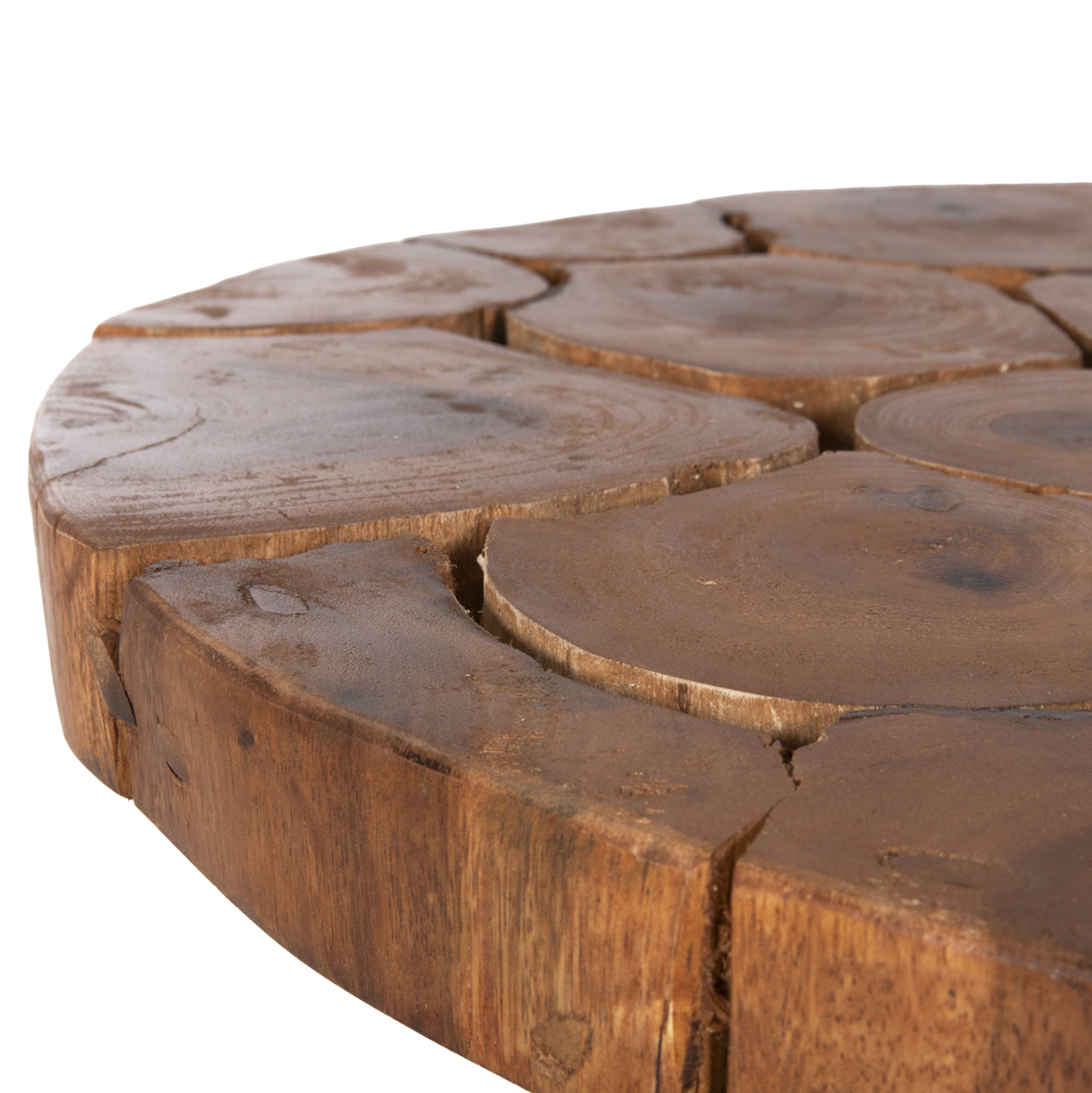 ΤΡΑΠΕΖΙ ΣΑΛΟΝΙΟΥ RIBBEN HM9553 ΞΥΛΟ SUAR ΦΥΣΙΚΟ-ΜΑΥΡΑ ΜΕΤΑΛΛΙΚΑ ΠΟΔΙΑ Φ80x45Υεκ. - Image 4