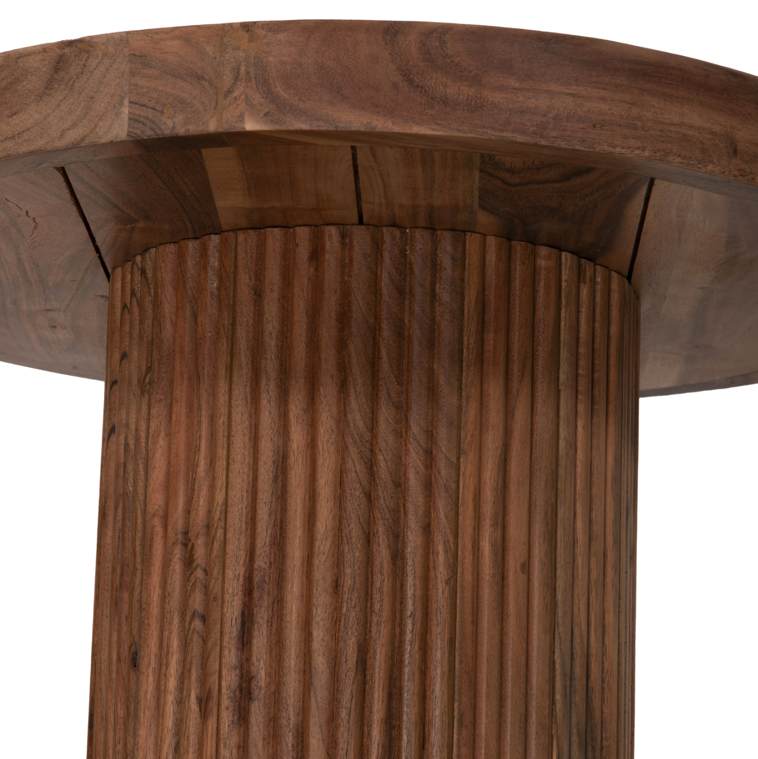 ΤΡΑΠΕΖΙ ΣΑΛΟΝΙΟΥ ΣΤΡΟΓΓΥΛΟ RAJJEH HM9692 ΜΑΣΙΦ ΑΚΑΚΙΑ ΦΥΣΙΚΟ ΧΡΩΜΑ Φ50x60Υεκ. - Image 5