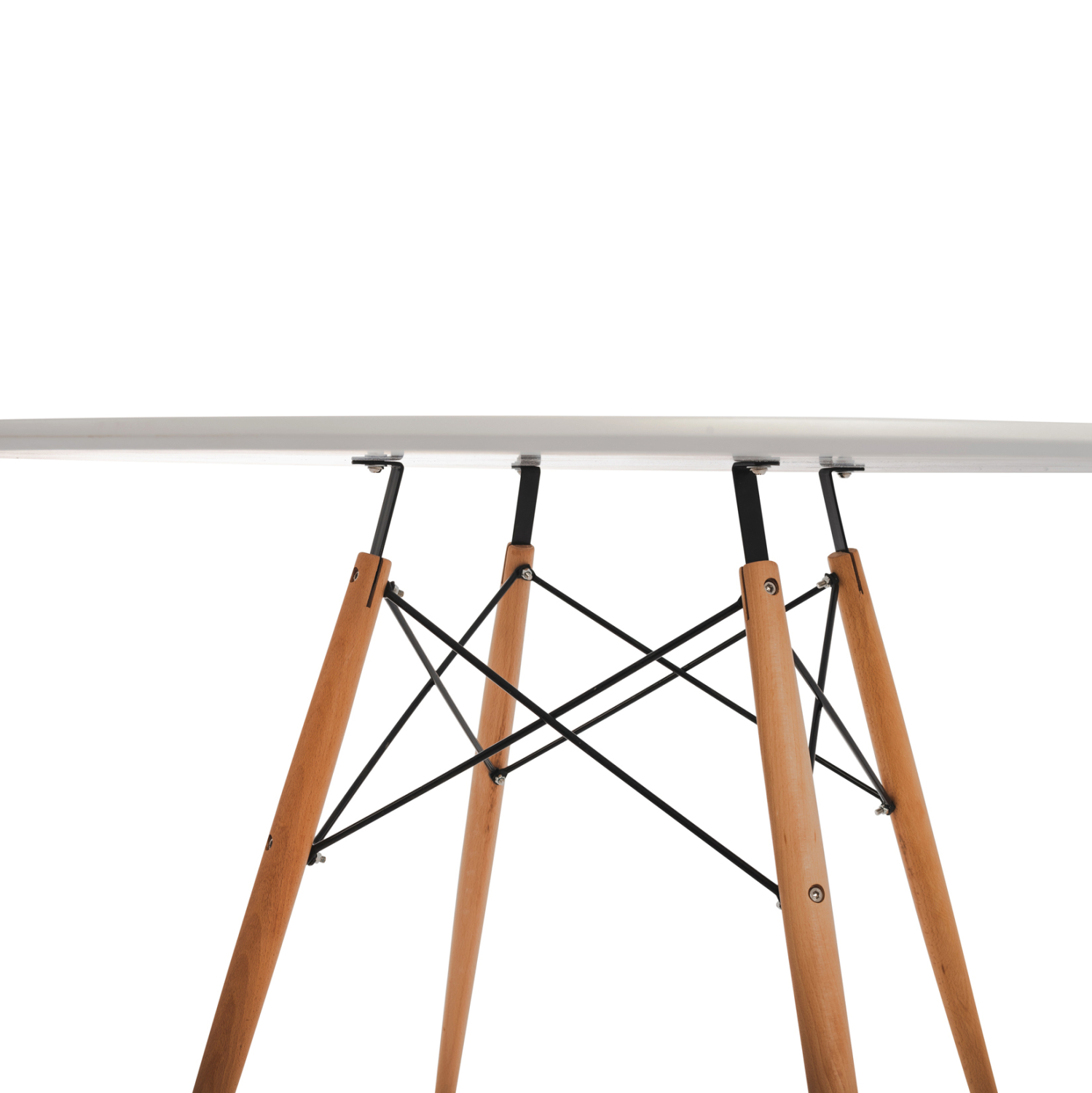 ΤΡΑΠΕΖΙ MINIMAL ΣΤΡΟΓΓΥΛΟ HM8454.01 MDF ΣΕ ΛΕΥΚΟ-ΠΟΔΙΑ ΟΞΙΑΣ ΣΕ ΦΥΣΙΚΟ Φ120Χ75Υεκ. - Image 4