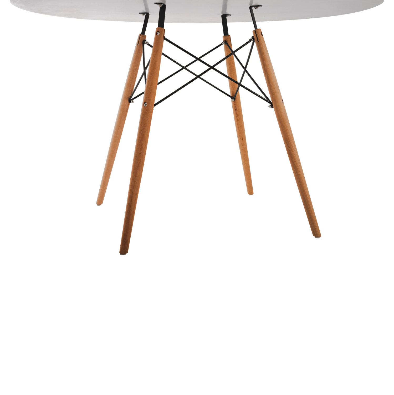 ΤΡΑΠΕΖΙ MINIMAL ΣΤΡΟΓΓΥΛΟ HM8454.01 MDF ΣΕ ΛΕΥΚΟ-ΠΟΔΙΑ ΟΞΙΑΣ ΣΕ ΦΥΣΙΚΟ Φ120Χ75Υεκ. - Image 5