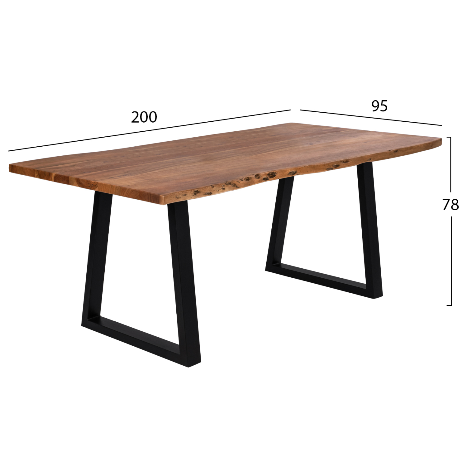 ΤΡΑΠΕΖΙ ΤΡΑΠΕΖΑΡΙΑΣ MONTANA 4εκ.ΠΑΧΟΣ ΜΑΣΙΦ ΞΥΛΟ ΑΚΑΚΙΑΣ HM8337.11 200x93x74Υ εκ. - Image 2