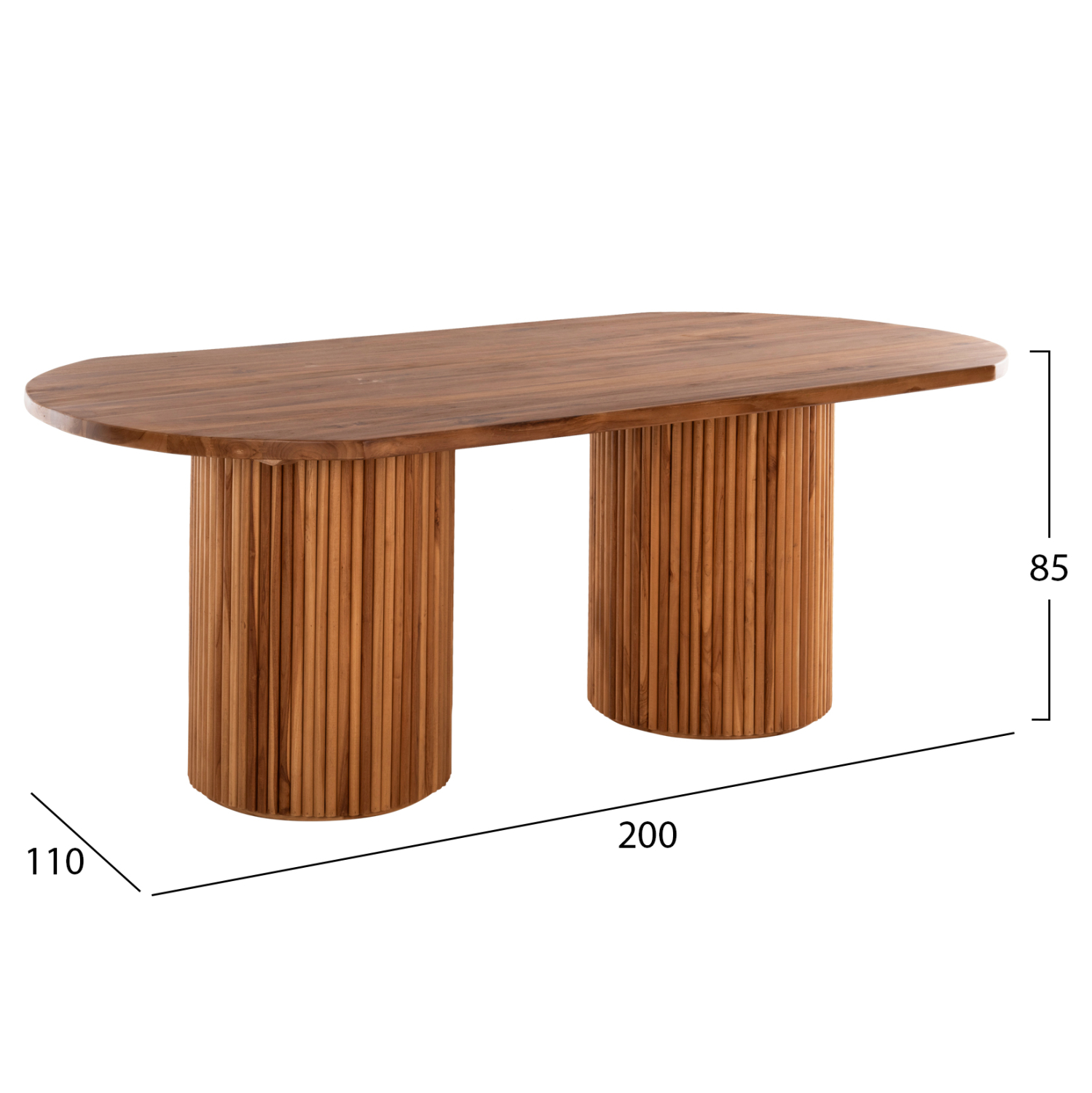 ΤΡΑΠΕΖΙ ΤΡΑΠΕΖΑΡΙΑΣ DREMA HM9893 ΜΑΣΙΦ ΞΥΛΟ ΤΕΑΚ 200Χ110Χ77.5Υεκ. 4εκ.ΕΠΙΦΑΝΕΙΑ - Image 2