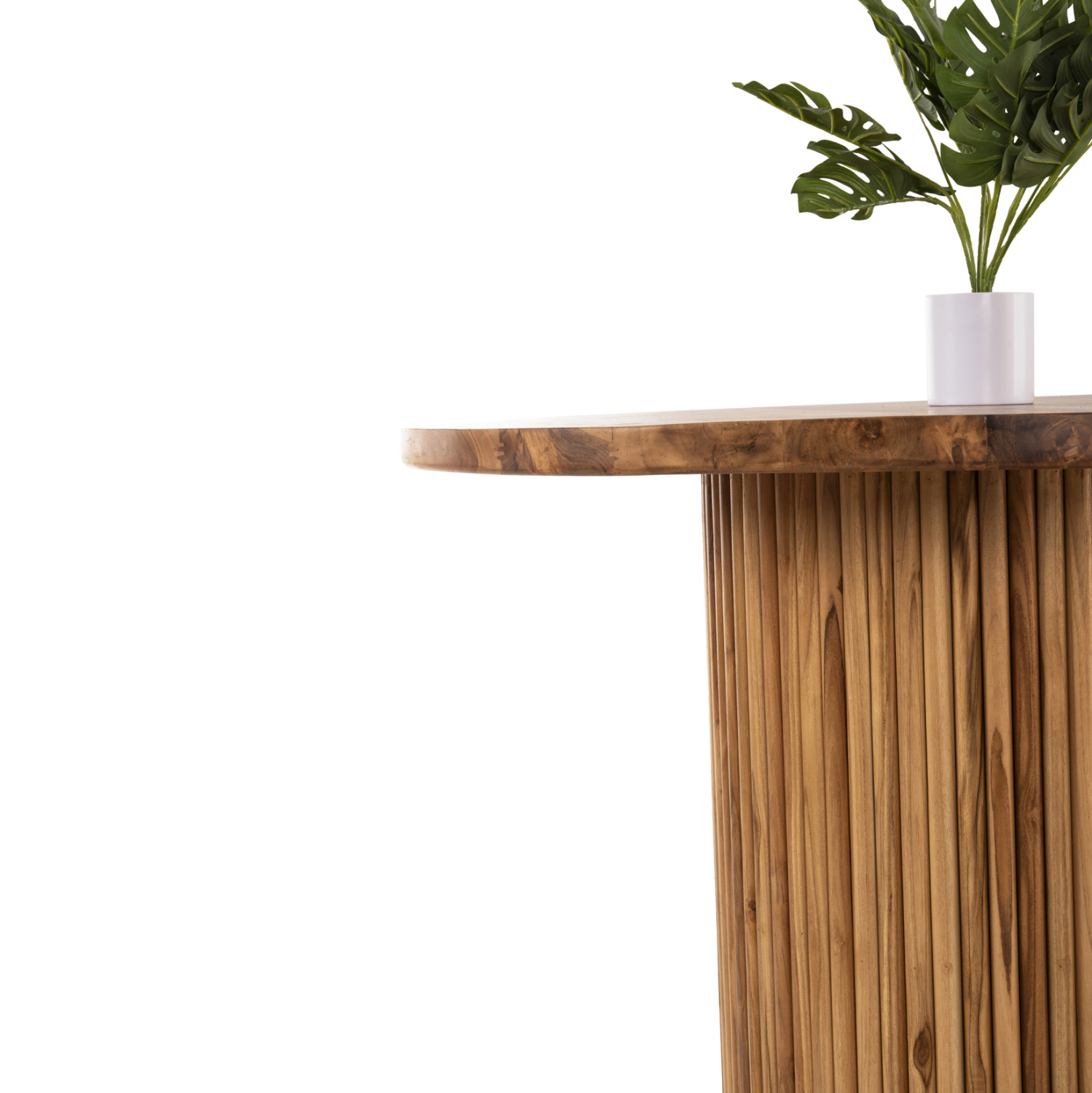 ΤΡΑΠΕΖΙ ΤΡΑΠΕΖΑΡΙΑΣ DREMA1 HM9895 ΜΑΣΙΦ ΞΥΛΟ ΤΕΑΚ Φ100X80Yεκ-3εκ.ΕΠΙΦΑΝΕΙΑ - Image 4