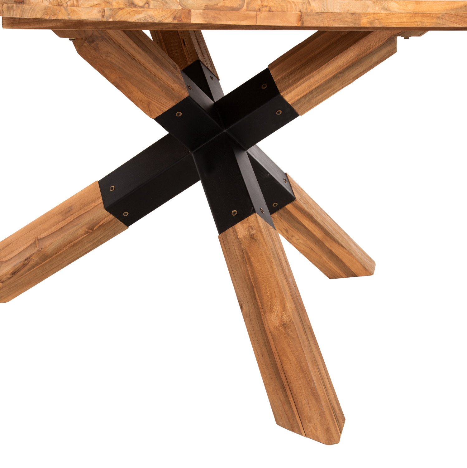 ΤΡΑΠΕΖΙ ΤΡΑΠΕΖΑΡΙΑΣ ΣΤΡΟΓΓΥΛΟ KATTE HM9559 ΞΥΛΟ ΤΕΑΚ-ΧΙΑΣΤΙ ΠΟΔΙΑ ΜΕ ΜΕΤΑΛΛΟ Φ150x78Υεκ. - Image 4