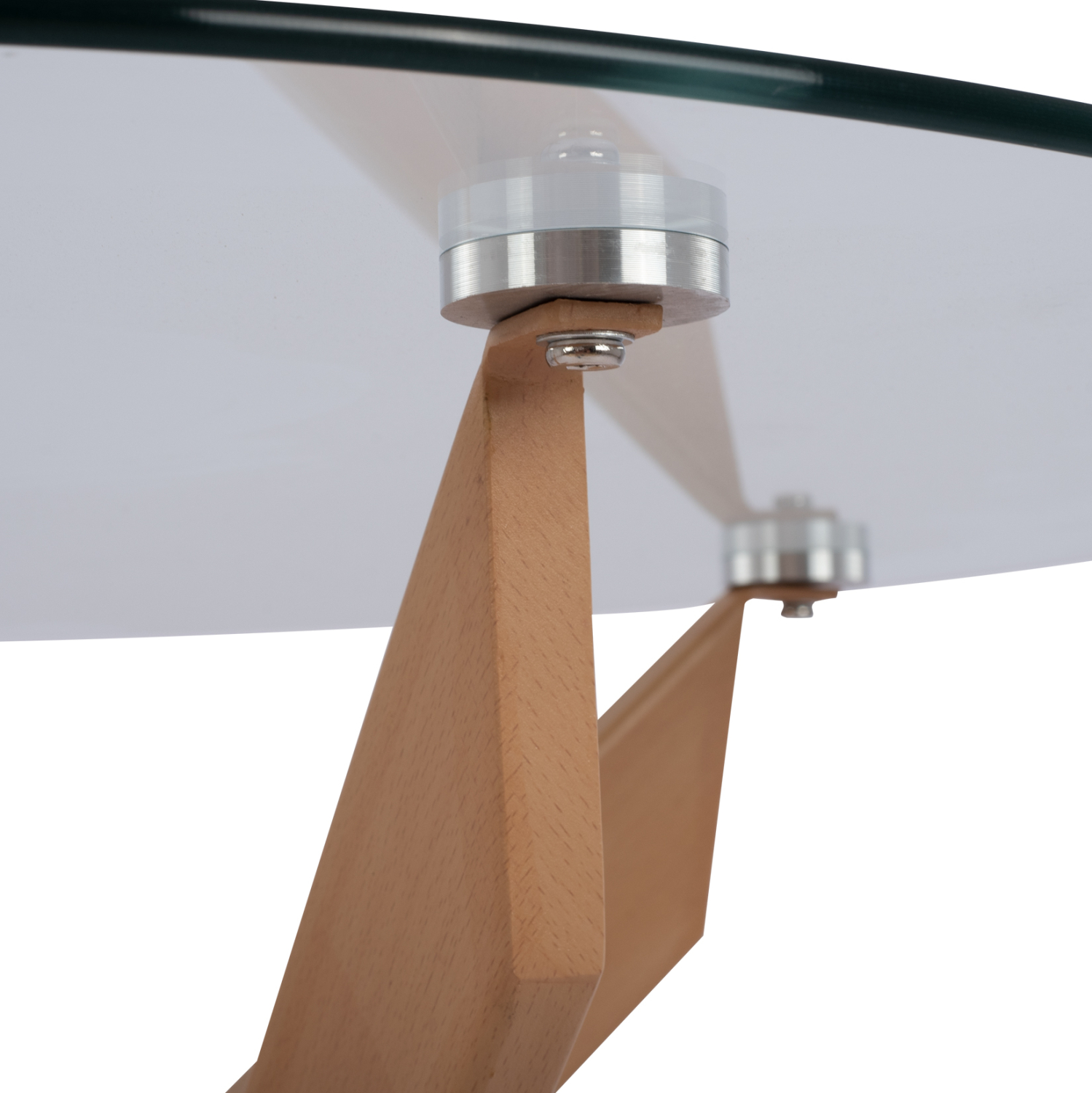 ΤΡΑΠΕΖΙ ΤΡΑΠΕΖΑΡΙΑΣ ΣΤΡΟΓΓΥΛΟ JADA ΜΕΤΑΛΛΙΚΑ ΠΟΔΙΑ ΜΕ ΥΦΗ ΞΥΛΟΥ ΚΑΙ ΓΥΑΛΙ Φ120X75Y εκ.HM8733.02 - Image 5