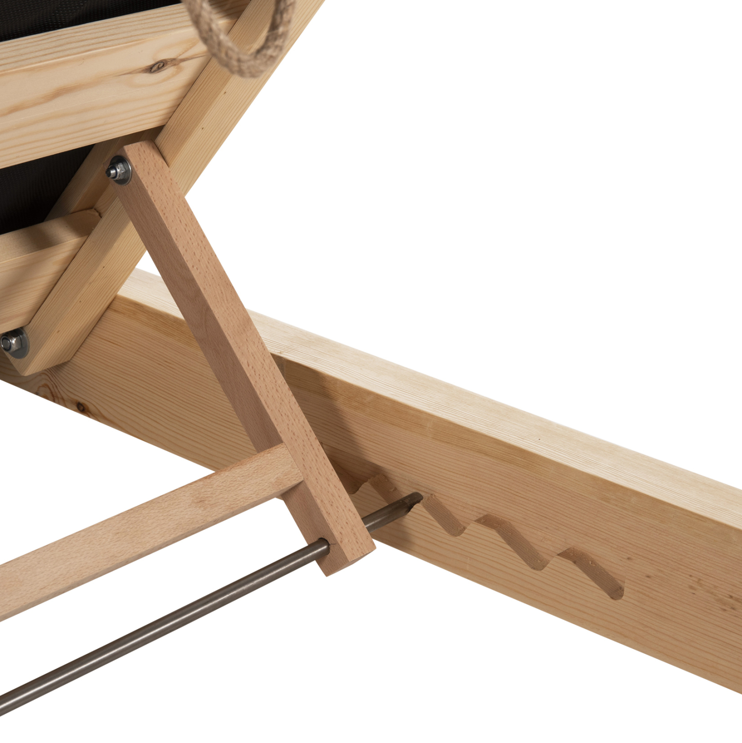 ΞΑΠΛΩΣΤΡΑ IKARIA ΜΕ ΠΟΔΙ HM10623.01 ΠΕΥΚΟ ΣΕ ΦΥΣΙΚΟ-ΜΑΥΡΟ TEXTILEΝΕ-ΜΑΞΙΛΑΡΙ 20εκ. - Image 7