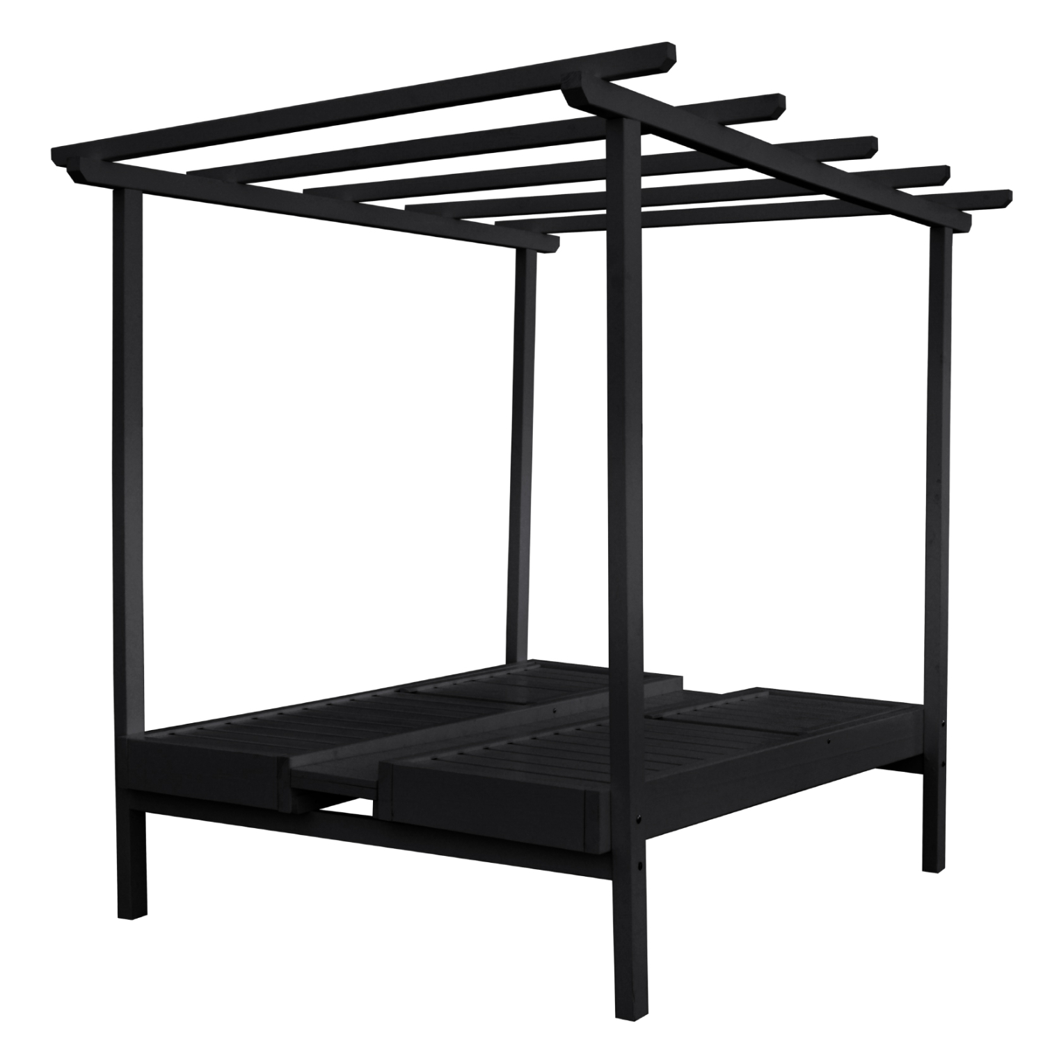 ΞΑΠΛΩΣΤΡΑ ΜΥΚΟΝΟΣ ΕΠΑΓΓΕΛΜ. ΞΥΛΙΝΗ ΔΙΠΛΗ ΜΑΥΡΗ ΜΕ ΟΥΡΑΝΟ 205x167x212Yεκ.HM5428.01 - Image 4