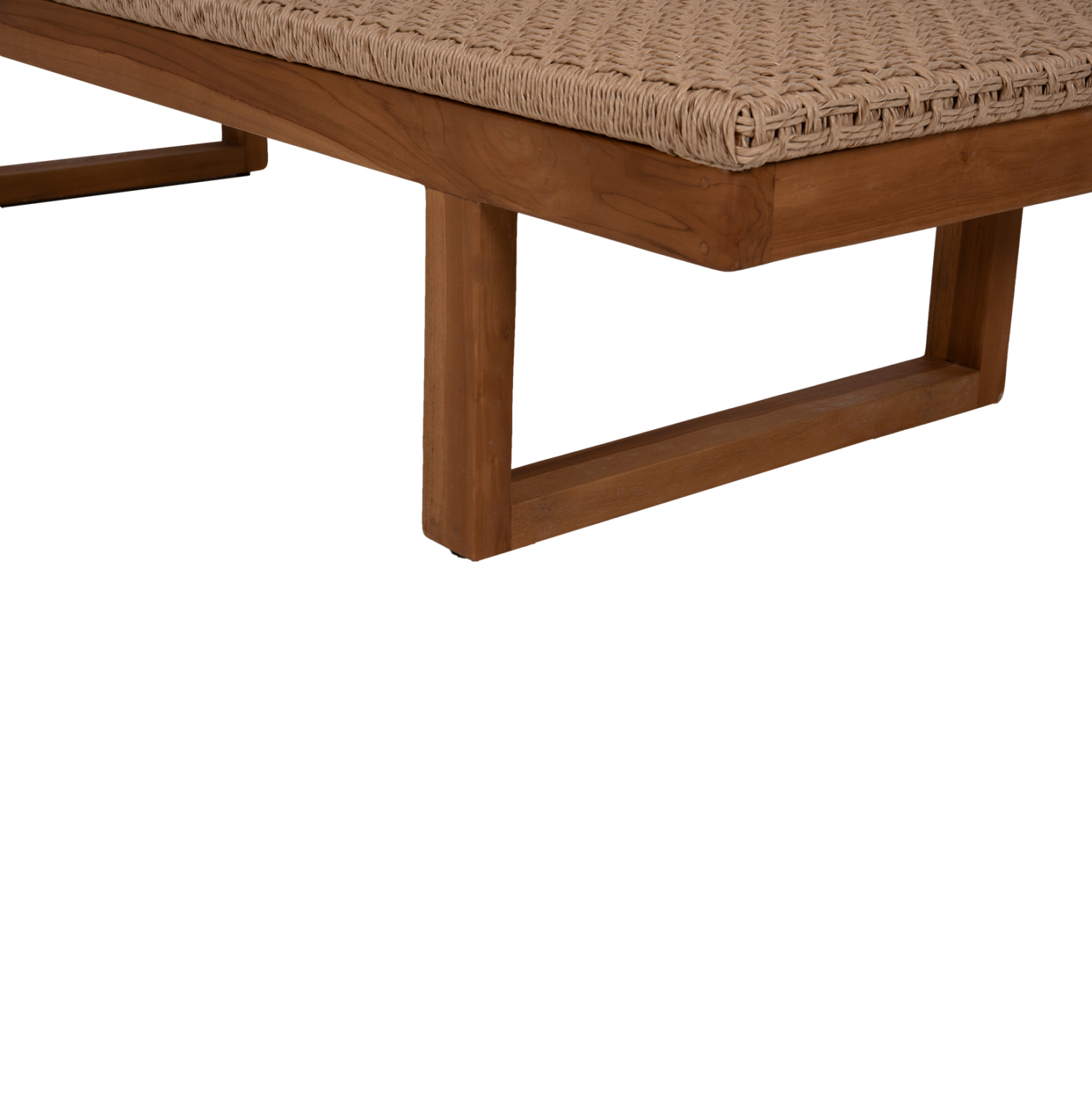 ΞΑΠΛΩΣΤΡΑ PATRON HM5993 TEAK ΞΥΛΟ ΚΑΙ ΣΧΟΙΝΙ VIRO ΣΕ ΠΛΕΞΗ WICKER 191x65x86Yεκ. - Image 5