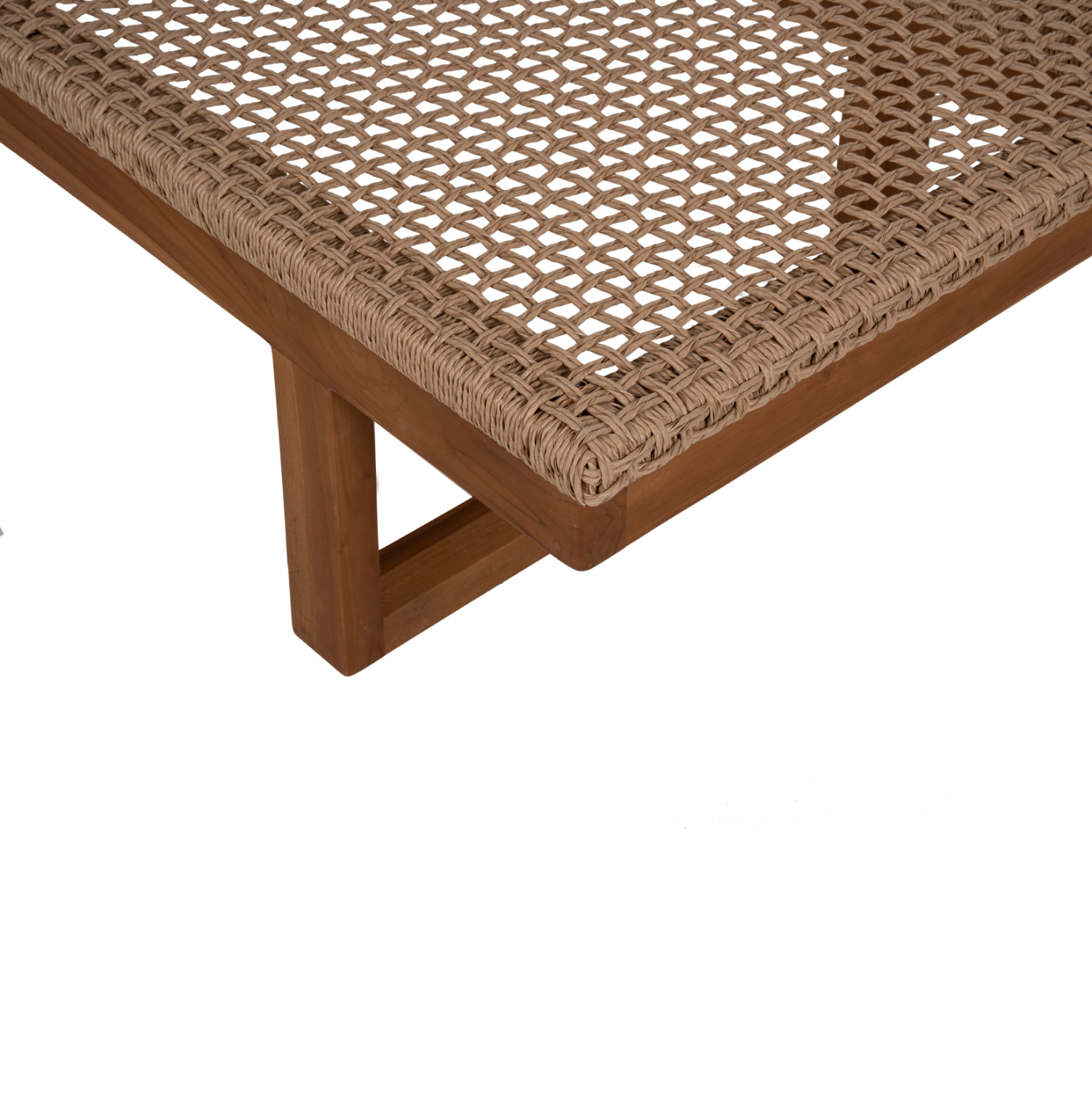 ΞΑΠΛΩΣΤΡΑ PATRON HM5993 TEAK ΞΥΛΟ ΚΑΙ ΣΧΟΙΝΙ VIRO ΣΕ ΠΛΕΞΗ WICKER 191x65x86Yεκ. - Image 9