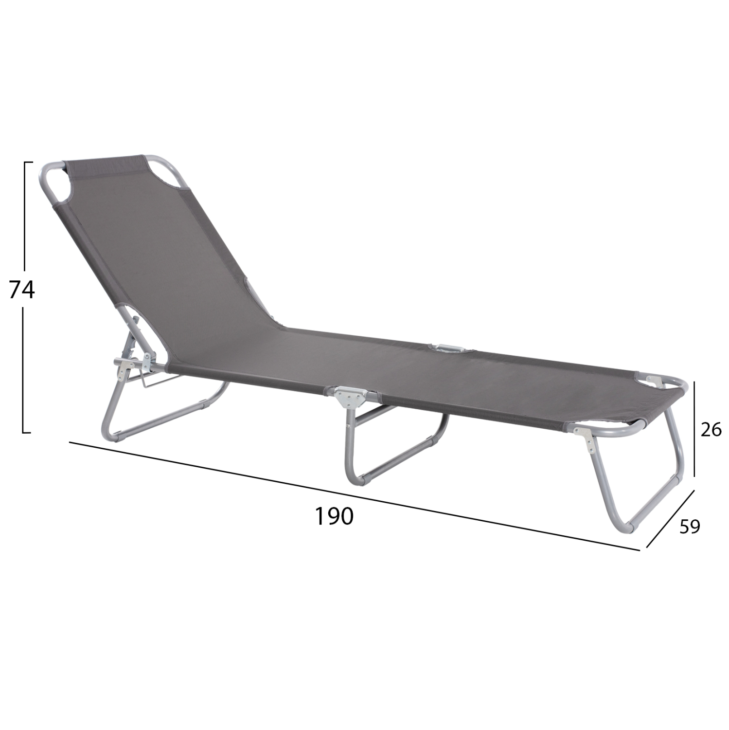 ΞΑΠΛΩΣΤΡΑ ΜΕΤΑΛΛΙΚΗ KALYNDA ΓΚΡΙ ΜΕ ΓΚΡΙ ΥΦΑΣΜΑ HM5278.10 - Image 2